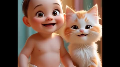 Funny Baby and Baby Cat – Try Not to Laugh 😂😂