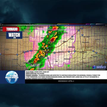 🌪️ Tornado Watch #95: OK Tornadoes, Hail & Wind Threat! 4/2/25 #shorts #stormupdate