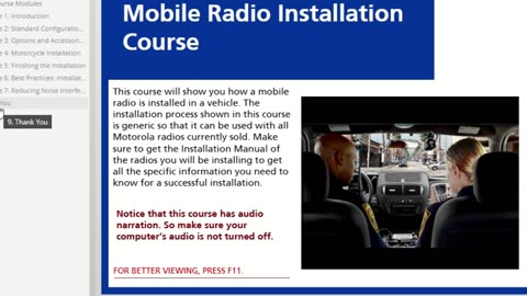 Motorola Vehicular/Motorcyle 2-way Radio Installation Practices