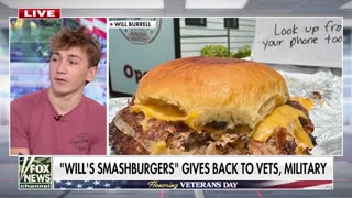 18 Year Old Starts Burger Business Where Veterans Eat FOR FREE