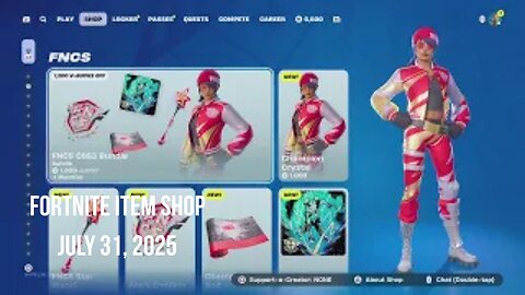 Fortnite Item Shop|July 31, 2025(*New* FNCS C6S3 Bundle & Whiplash Emote)