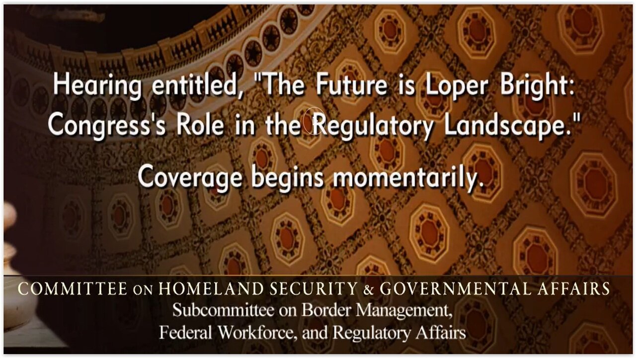 Senate Regulatory Affairs SubCmte Hearing: Congress’s Role in the Regulatory Landscape