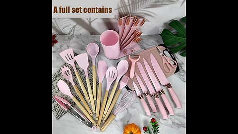 Silicone Kitchen Utensils Including Spatula, Baking Tools, Cutting Boards 20 Pcs Set