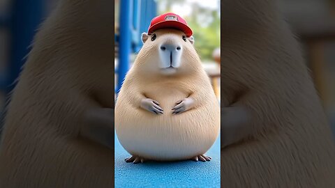 Cute Capybara with 🧢 🤭😍