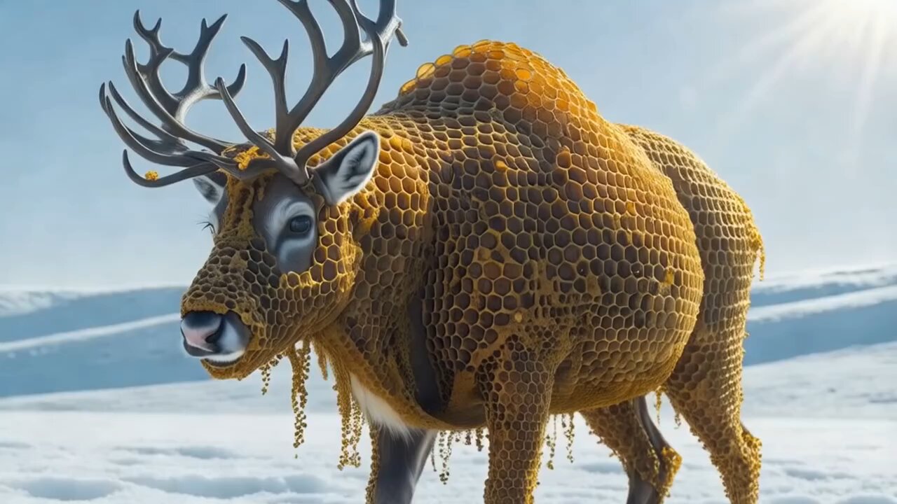 A reindeer was injured by million off honey bees