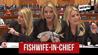 A fishwife and a stairhead brawl