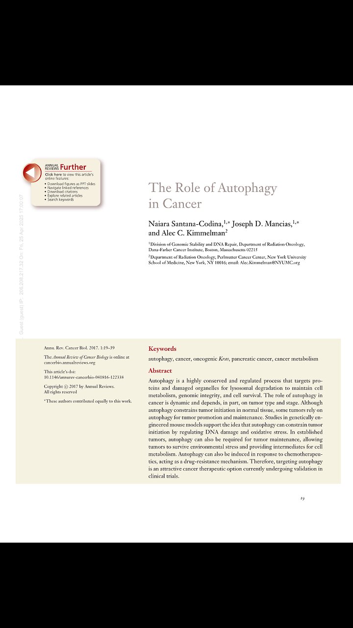 The Role of Autophagy in Cancer, 2017. A Puke(TM) Audiopaper