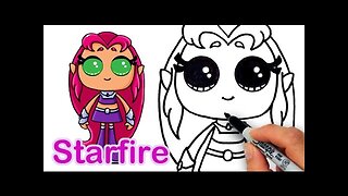How to Draw Starfire from Teen Titans Go Cute Step by step