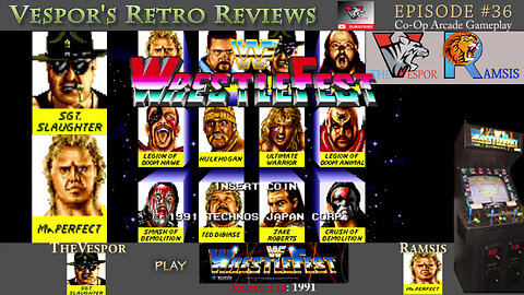 WWF Wrestlefest - Arcade Let's Play - Sgt Slaughter and Mr. Perfect - Main Event Playthrough |