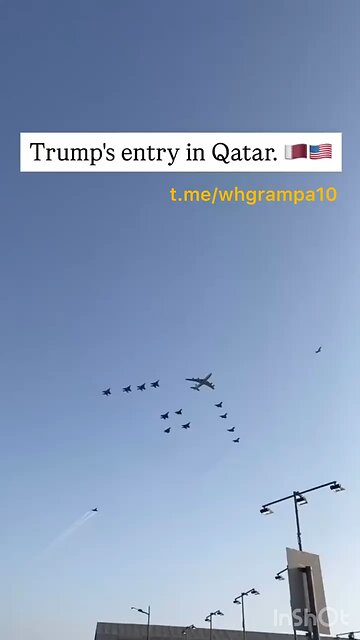 Donald Trump flew into Qatar like a BOSS ... Follow 👉 W.H.G