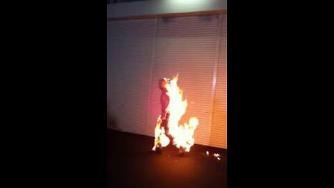 Man on fire.