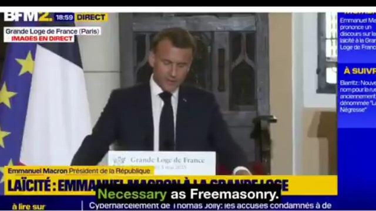 Macron - Freemasonry is leading a vital struggle for the benefit of humanity