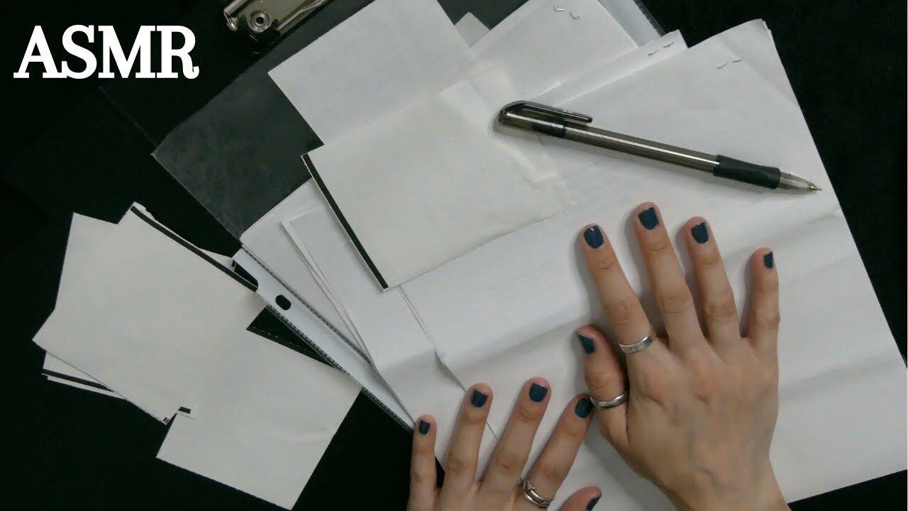 ASMR Paper Sounds (whispers, crinkles, rummaging, scissors)