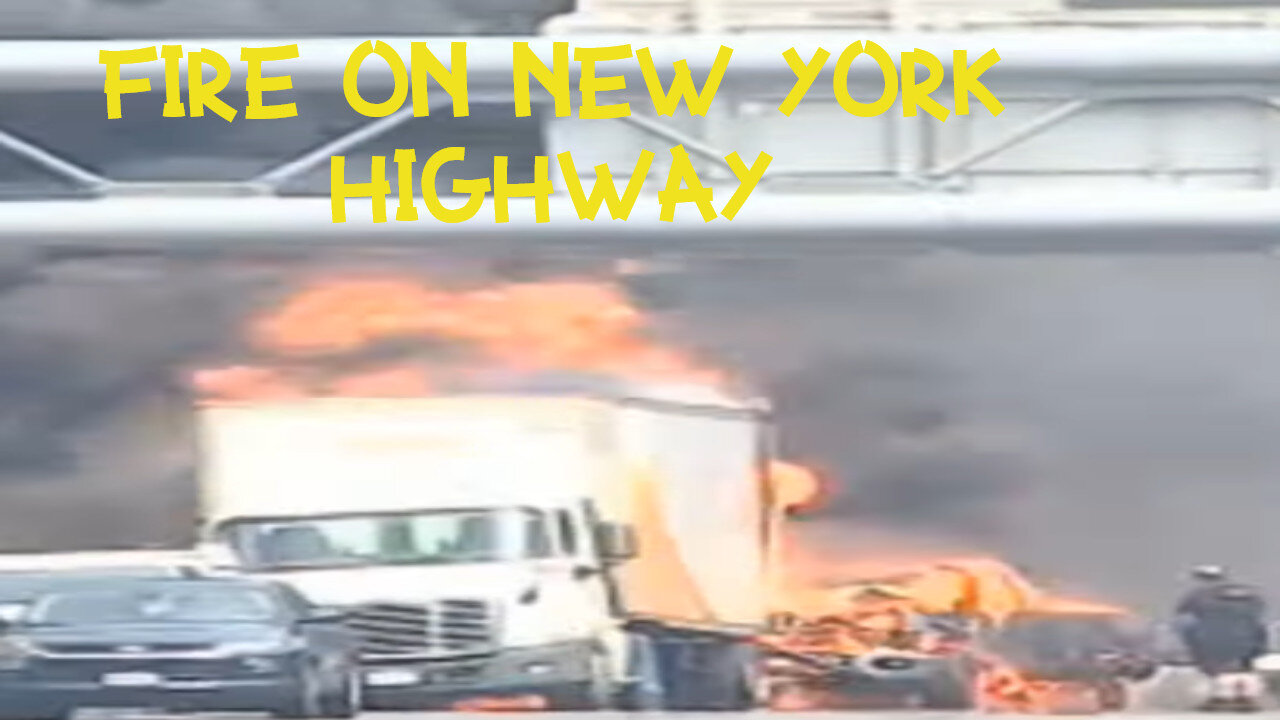 SHOCKING video of fire on New York highway