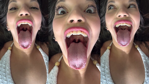 HOT WOMAN WIDE OPEN MOUTH & TONGUE ASMR