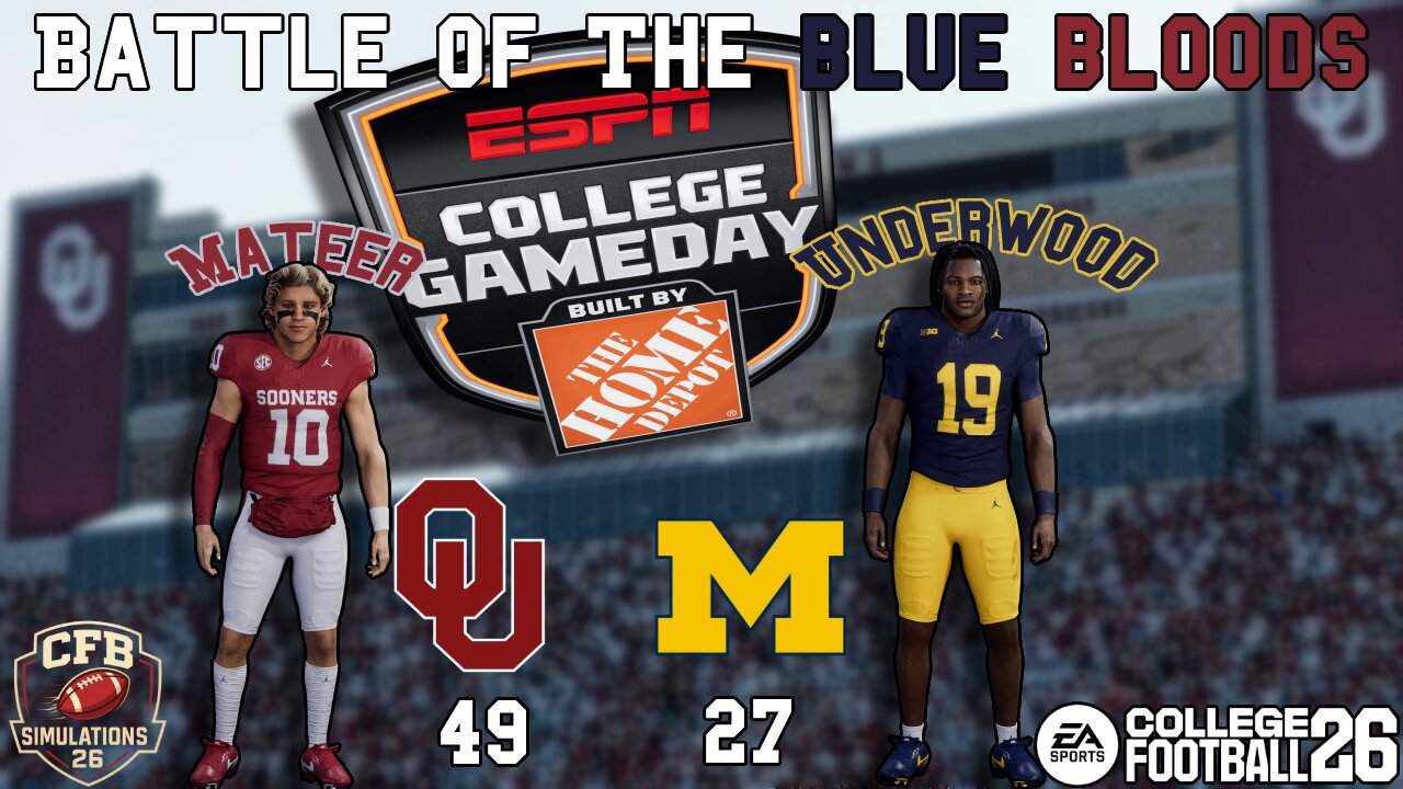 Oklahoma vs Michigan | EA College Football 26 Simulation – EA Hates Michigan?