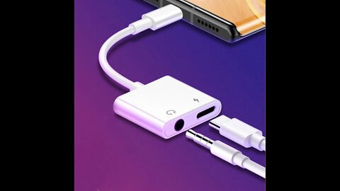 2-in-1 USB Type-C to 3.5mm Aux Audio Jack Adapter, with 18W Fast Charging Function
