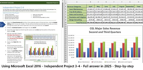 USING MICROSOFT EXCEL 2016 - Independent Project 3-4 - Classic Garden - Full answer in 2025