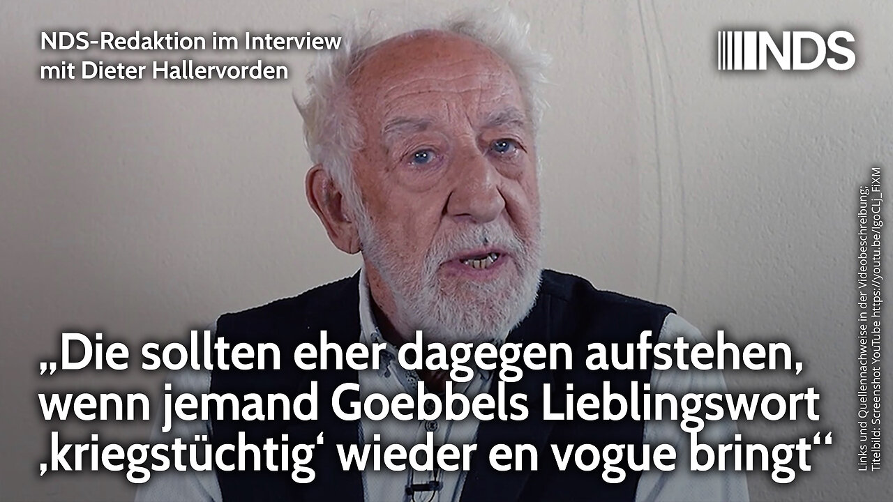 Hallervorden: „Dagegen aufstehen, wenn jemand Goebbels Wort ‚kriegstüchtig‘ wieder en vogue bringt“