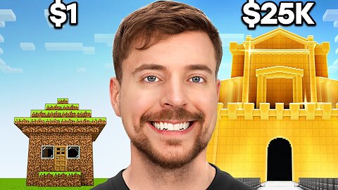 $1 vs $25,000 Build Challenge in minecraft