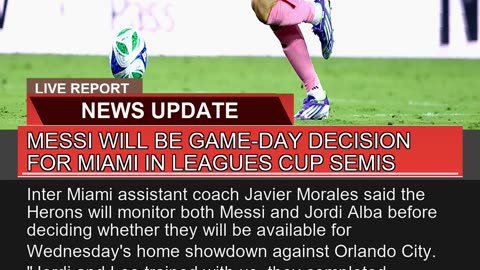 Messi Will Be Gameday Decision for Miami in Leagu
