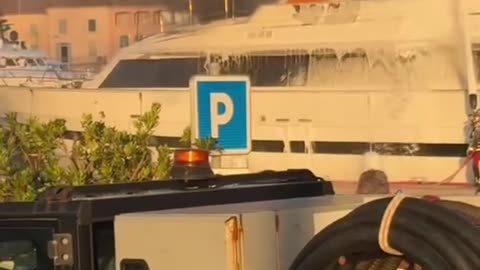 $100M luxury superyacht engulfed in flames