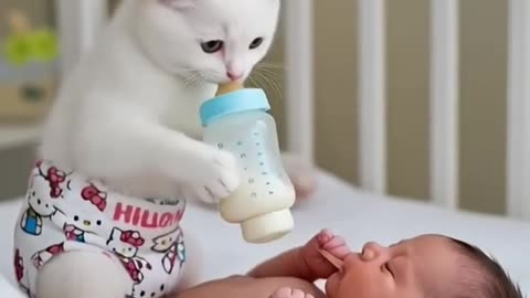 📹 Cute Kitty Kidnaps a Baby 👶🐱 Funny AI Cartoon Video