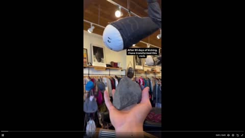 This dude had 85 days of kicking a rock down roads in multiple states. Result....