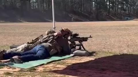 Vice President JD Vance fires an M240B medium machine gun at Quantico.