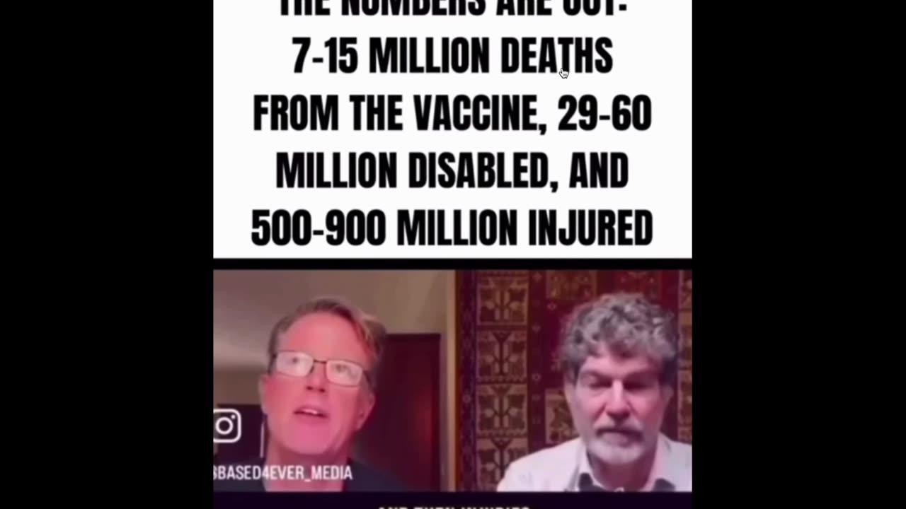 In another news: 900 million people & counting have been injured by the bioweapon jabs.