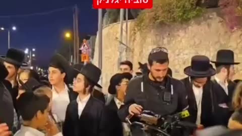 Only in Israel: Amid a protest tonight in Jerusalem