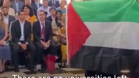 British student protests Israel at Cambridge graduation ceremony