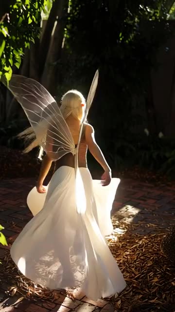 A beautiful elf queen, Full body in photo with beautiful wings, facing the camera