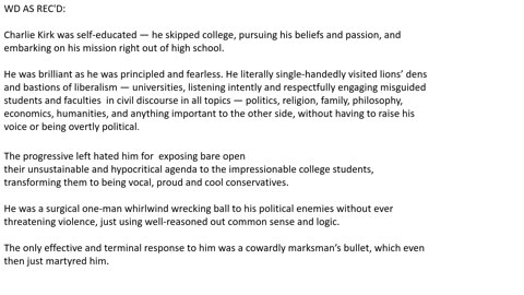 Charlie Kirk was self-educated