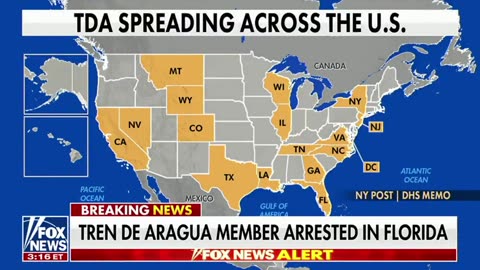 "numbers from ICE show in the last 48 hours they’ve arrested 68 confirmed Tren De Aragua (TdA) gang members"