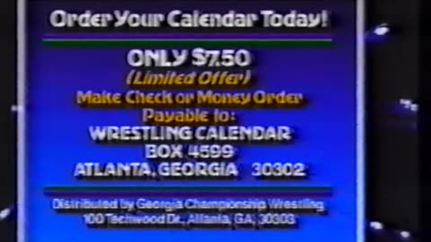 NWA Georgia Championship Wrestling 1983 Calendar TV Commercial from 1982
