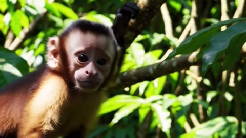 Naughty Baby Monkey Steals a Hat – Hilarious Jungle Moment! 🐒🎩