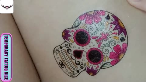 colorful Skull tattos#temporarytattoo #temporarytattoos #temporarytattosticker