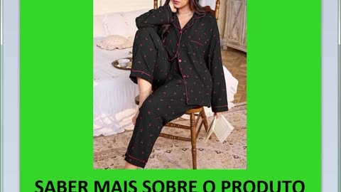 SHEIN Conjunto de Pijama Plus Size Confortável com Estampa de Cereja, Top e Calça