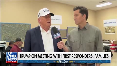 President Trump praises the strong community spirit he saw after the Texas floods