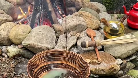 Fish Fry with Rice Cooking ASMR