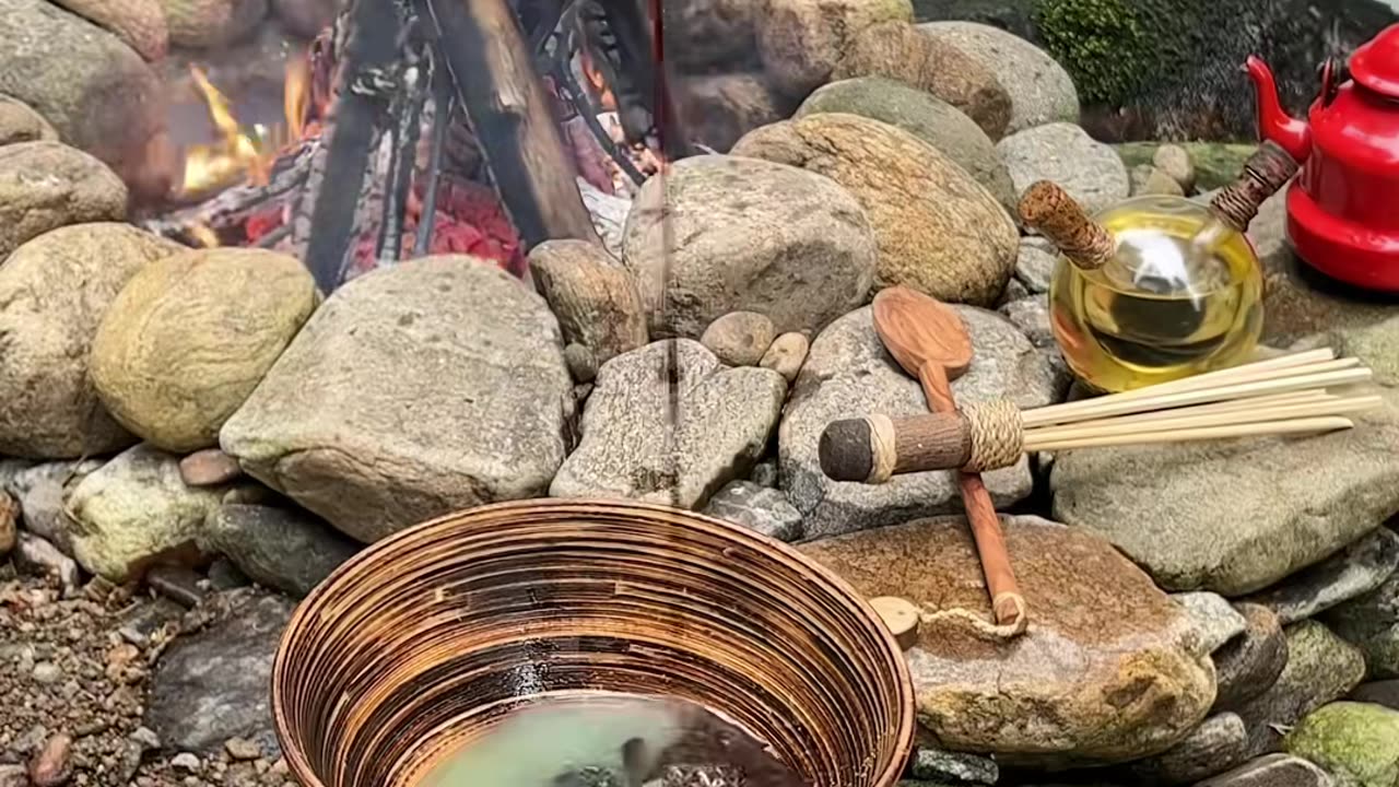 Fish Fry with Rice Cooking ASMR