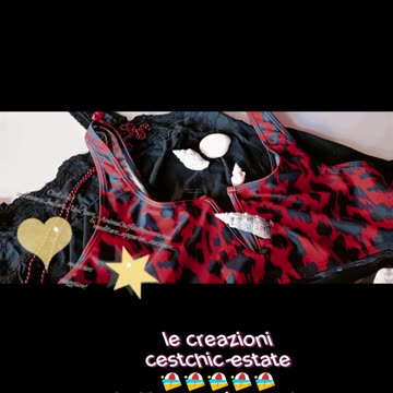 Outfit costume da bagno (nero-rosso/nero)