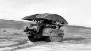 Churchill tank bridgelayer variant in action