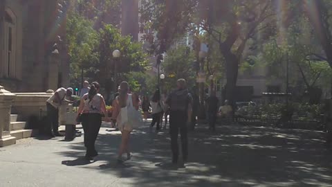 Busking at Water Tower Chicago