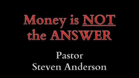 Money Is Not The Answer