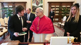 Pope Leo XIV receives the President of Argentina, Javier Milei, at the Vatican
