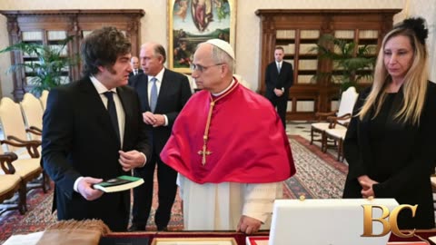 Pope Leo XIV receives the President of Argentina, Javier Milei, at the Vatican