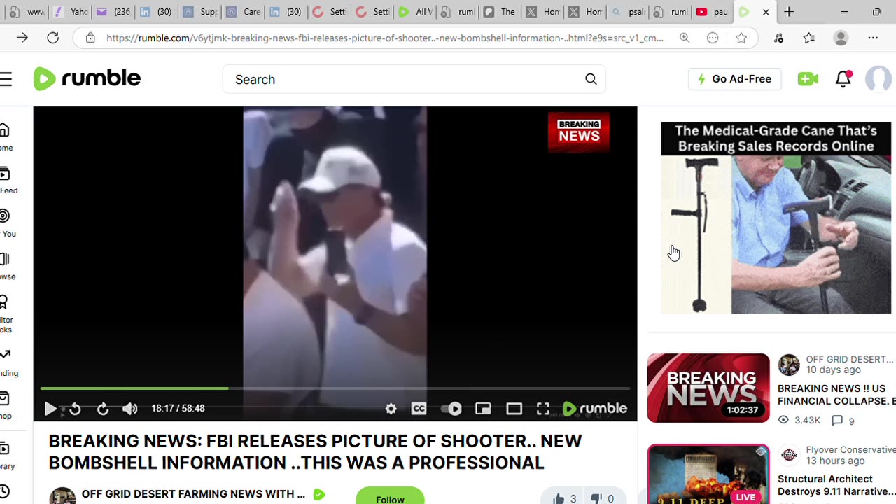 PAUL OFF GRID VIDEO OF SECURITY SIGNALLING BEHIND RIGHT WHEN CARLIE KIRT WAS SHOT!!!!