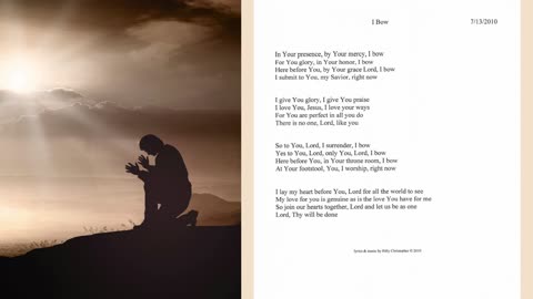 I Bow, Lyrics from the My Eternity Worship Album